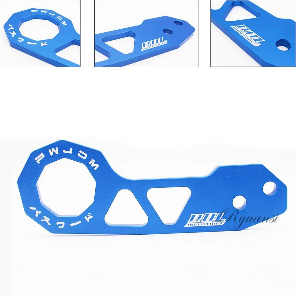 Universal Blue Aluminum Racing Rear Tow Hook Trailer Ring for Honda Civic Acura Foto 4 de 4