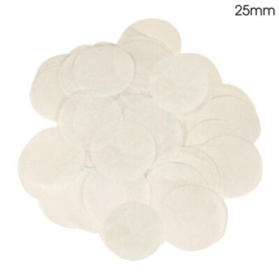 Seidenpapier Konfetti schwer entflammbar rund 25 mm x 14 g - weiß - Hochzeit Event