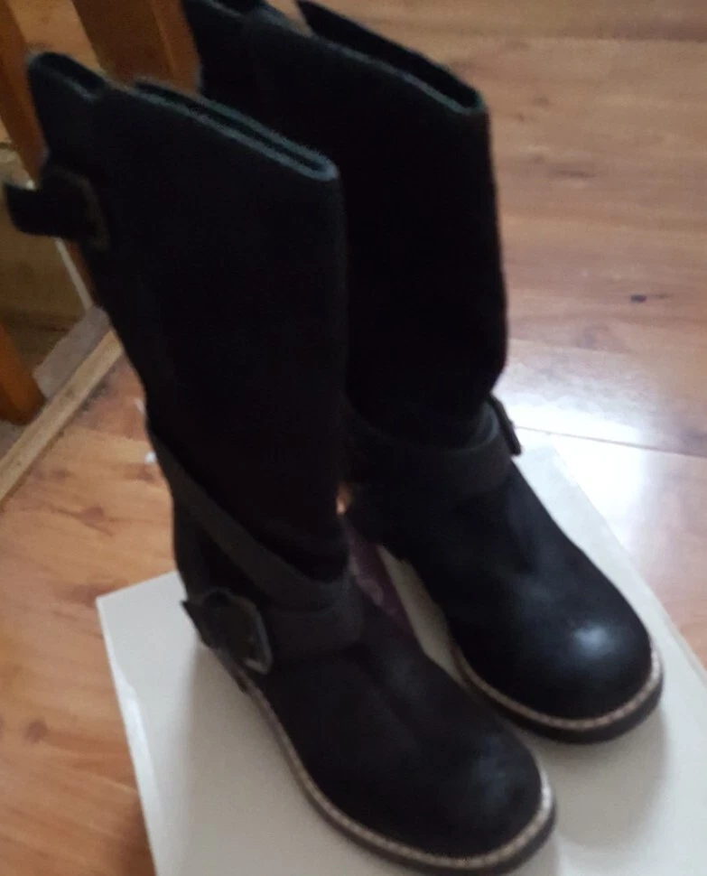 Clarks Lallana Beat Ladies Black Suede Leather Boots UK Size 3 D EUR 35.5