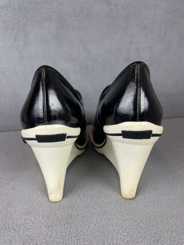 BCBGirl Enrica Negro Correas Cremallera Detallado Tacones de Cuña Para Mujer Talla 10B Foto 4 de 4