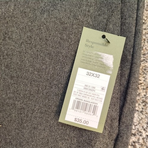 NWT Goodfellow & Co Men's 32X32 Gray Slim Fit Trousers Zip Fly Stretch Comfort - Picture 3 of 6