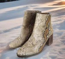 GOLO LOREDO SNAKESKIN PATTERN BOOTIES WOMENS SIZE US 7 BOOTS RETAILED FOR $150.+