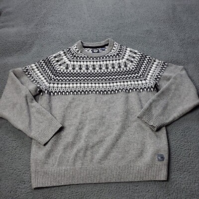 Dockers Sweater Mens XL Pullover Gray Alpha Khaki Wool Blend Casual Western