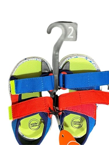 wonder nation infant/toddler boys sport colorblock adjustable sandals Size 2 NEW
