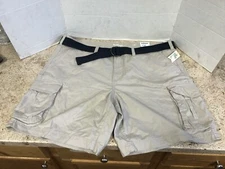 Men's Sonoma B&T, Size 50, New NWT Khaki Belted, Classic Cargo Shorts Relax