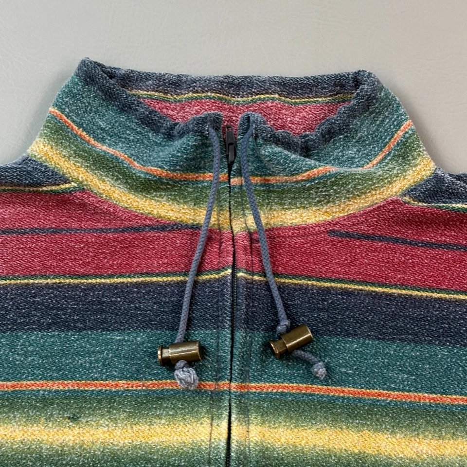 Vintage Venezia Jacket Women's 24 Striped Cali Baja Drug Rug Fleece Full Zip 90s Foto 3 de 4