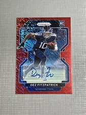 2021 PANINI PRIZM DEZ FITZPATRICK ROOKIE RED SHIMMER AUTOGRAPH /35