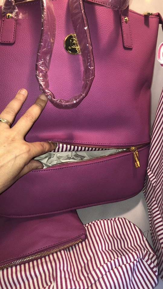 Joy Mangano Juego de 4 piezas Smart & Chic Juego de Viaje Nuevo Magenta Magnífico Color L@@K! Foto 3 de 4