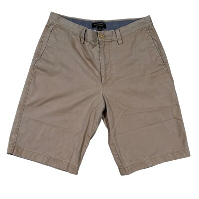 BANANA REPUBLIC Men's Emerson Shorts Flat Front Hi-Rise Bermudas Tan 31 