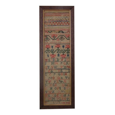 Antique Sampler, 1735 Band sampler by Ann Pid