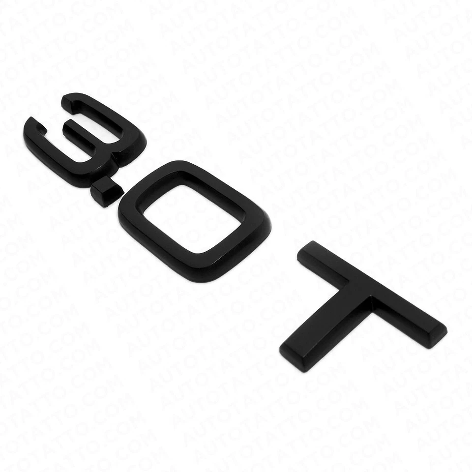 Tapa de la cubierta del maletero trasero del coche Audi 3.0T Turbo placa de identificación emblema insignia negro mate línea Foto 2 de 4