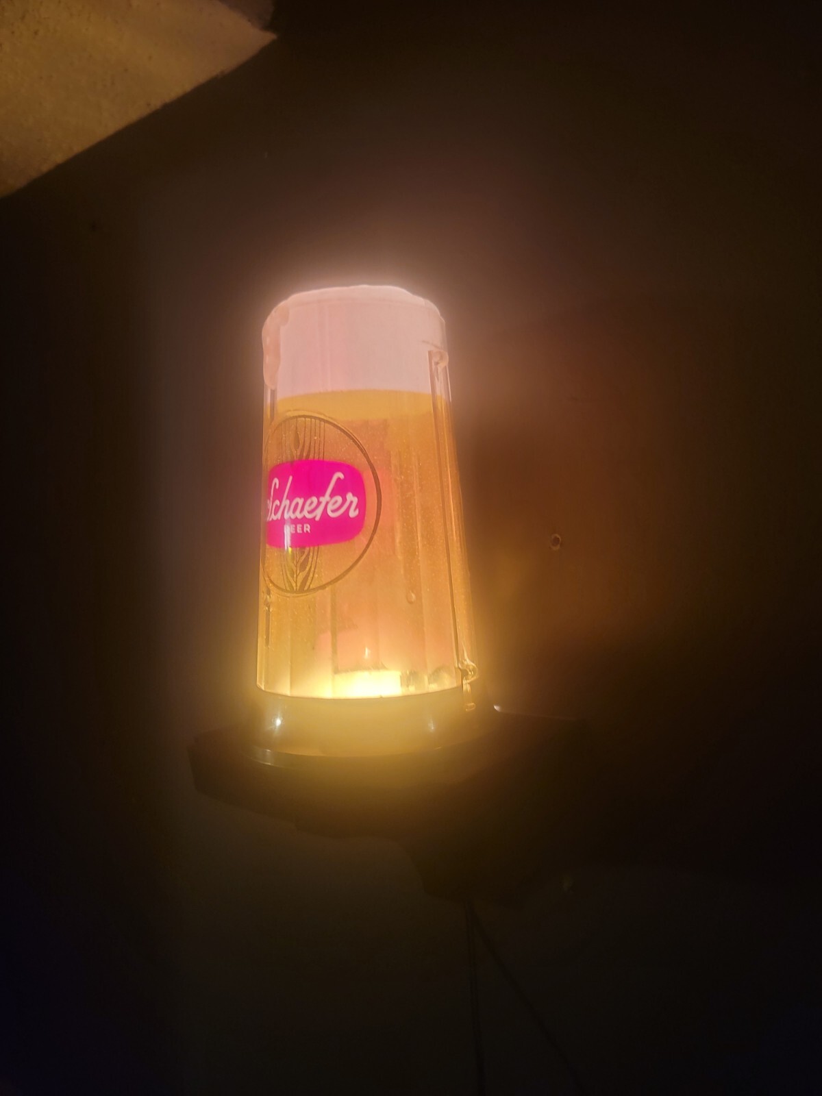 Vintage Schaefer Beer Bubbler Sign Mug Motion Light eBay