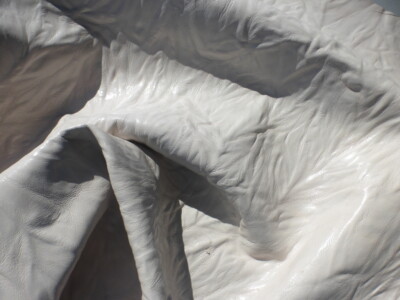 Calfskin leather XL hide White Heavy Grain Texture full bodied matte finish