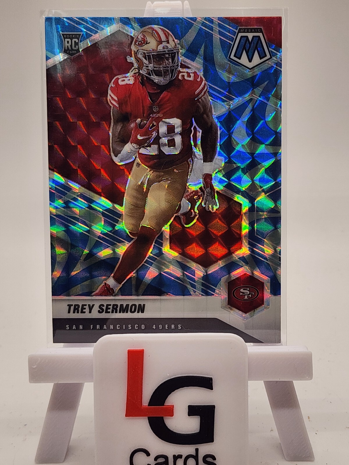 2021 Panini Mosaic #324 Trey Sermon Prizm Reactive Blue