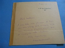 MAURICE BERNARD Autographe Signé 1921 AVOCAT BARREAU PARIS à J. CATULLE-MENDES