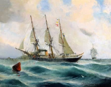 Sea landscape and sailing oil painting Giclee Wall Art Printed on canvas L2308