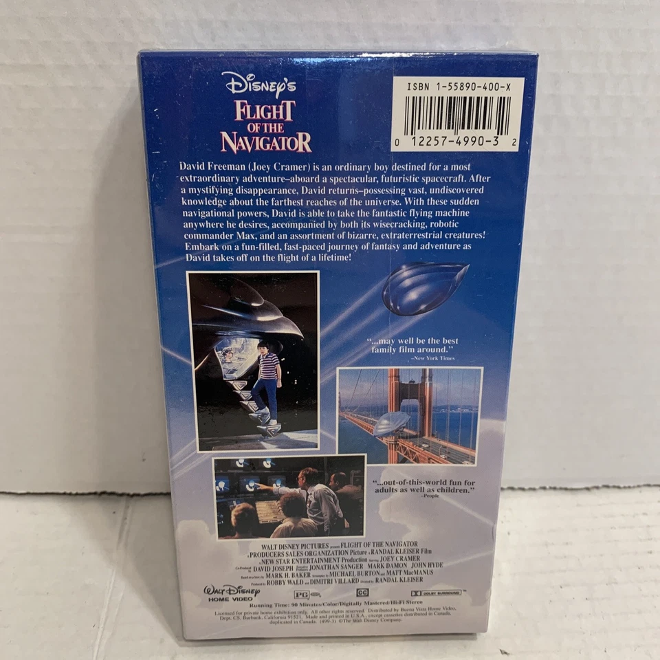 Flight of the Navigator Factory Sealed VHS Walt Disney Joey Cramer - Image 2 of 4