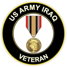 U.S. Army Iraq Veteran Metal Bumper Sticker Military Vinyl Soldier Decal 5"