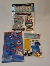 Travel Stickers Lot of 3 Packs Jolee's 3-D Beach/Pool Vacation Puffy Sharks Jot