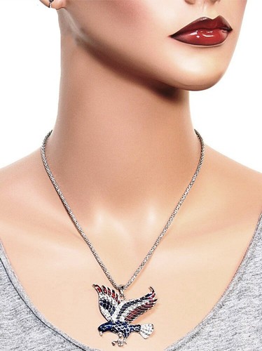 Collar colgante águila en cadena de acero inoxidable de 24" - Imagen 2 de 2