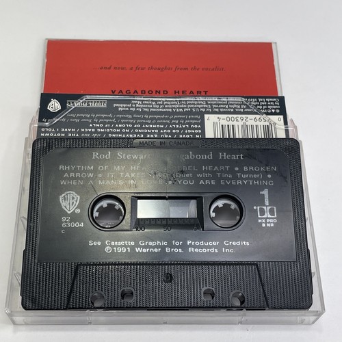 Rod Stewart, Vagabond Heart (Audio Cassette Tape, 1992) Canada Import Black Cart - Picture 7 of 9