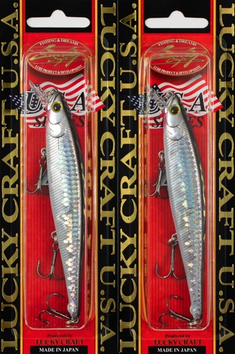 (LOT OF 2) LUCKY CRAFT FLASH POINTER 115 9/16OZ FPT115-765 MS ANCHOVY B6134