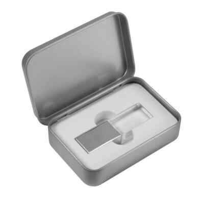 Crystal USB Flash Drive 64GB Gift Box Pen Drive 32GB Free Logo Thumb U Disk 16GB