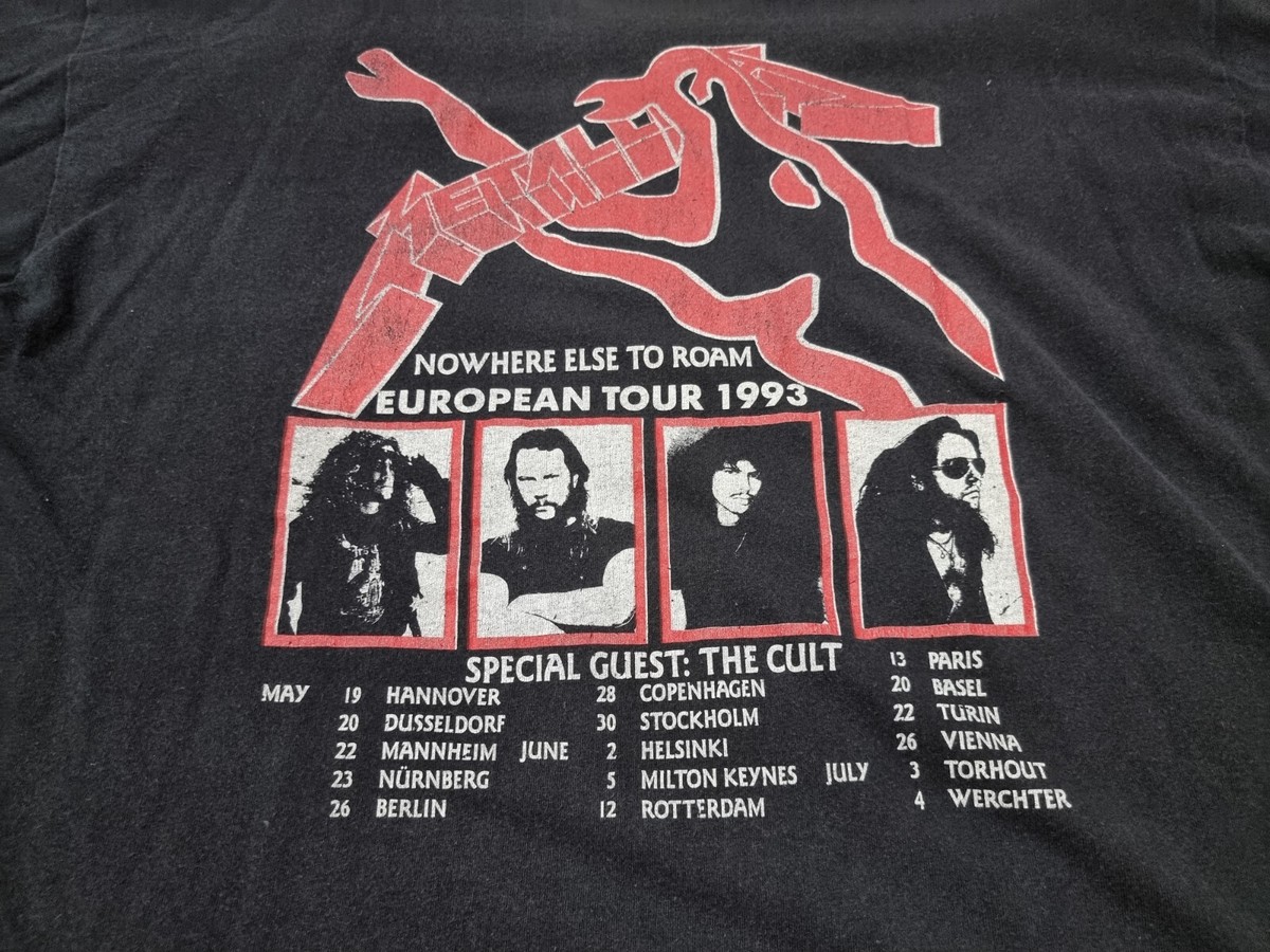 Vintage 90s 1993 Metallica Nowhere Else To Roam European Tour  