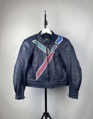 IXS Racing Moto Biker Leather Jacket Vintage Men s S Size