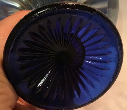 Lundberg? Fenton? Jack-in-the-Pulpit Iridescent Blue Aurene Art Glass Vase - Picture 4 of 9