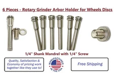 1/4" Shank Mandrel with 1/4" Screw Rotary Grinder Arbor Holder for Wheels Discs