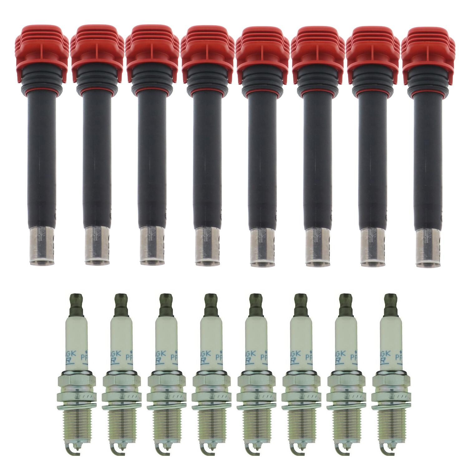 Bosch 8 Ignition Coil NGK 8 Double Platinum Spark Plug Kit For A8 Quattro S5 V8