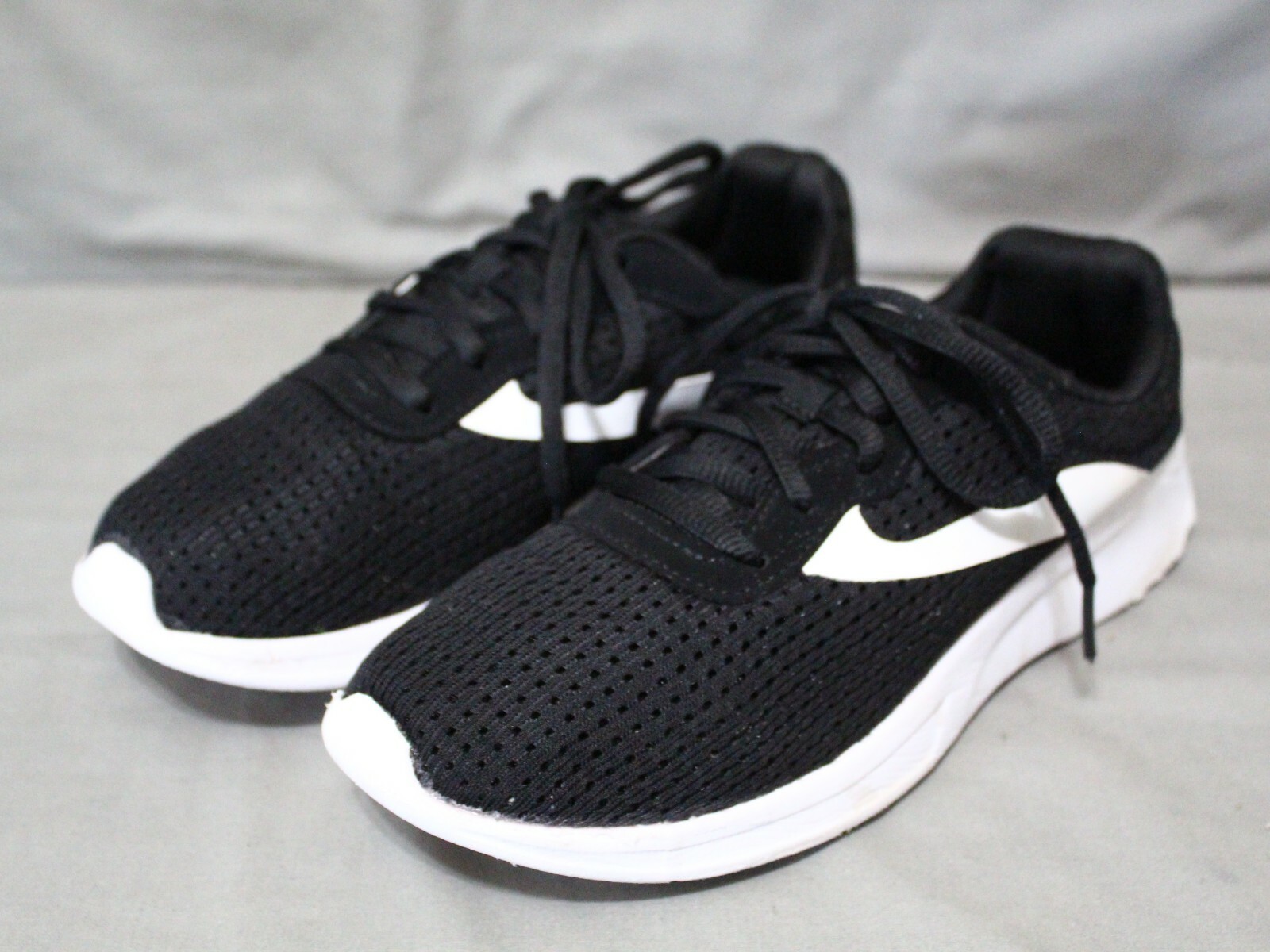 SAOLA ATLETICA scarpe sportive uomo stringate tacco basso tessuto nero tomaia taglia 6 Medium