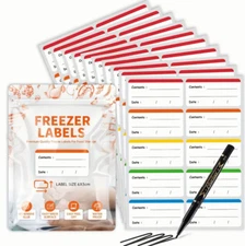 100pc Removable Food Freezer Labels Self-Adhesive Storage Stickers 2.4 x 1.2