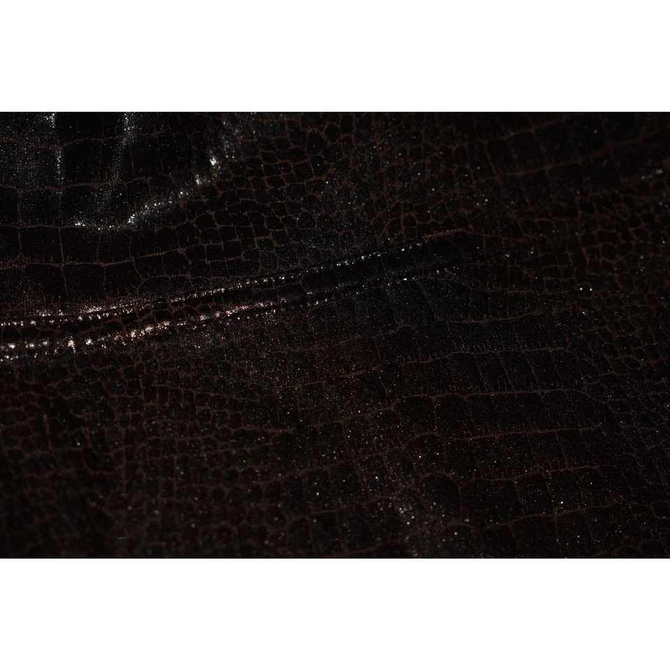 SPANX $98 Imitación Cuero Croc Brillo Leggings Negro Marrón Power Cintura Pequeña Foto 3 de 4