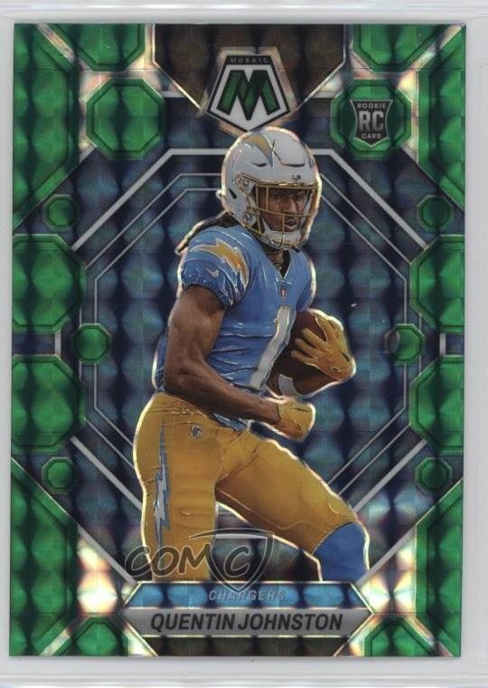 2023 Panini Mosaic Rookies Green Prizm Quentin Johnston #356 Rookie RC r3h
