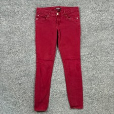 Express Skinny Jeans Womens Size 4 Red Denim Cotton Stretch Casual Low Rise
