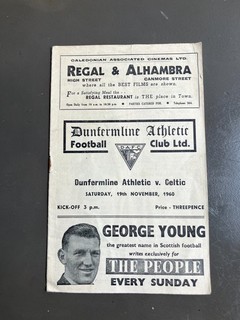 Dunfermline v Celtic 19th Nov 1960 Scottish League Div 1
