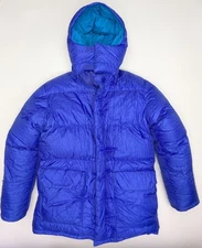 REI Vintage 80's-90's Down Blue Puffer Ski Snowboard Winter Jacket Men's L EUC!