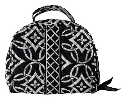 Vera Bradley Cosmetic Travel Bag Black & White Concerto Zip Closure NWOT Medium