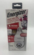 NEW Energizer Smart Camera Wi-Fi Indoor Outdoor Fits Bulb Socket with Voice