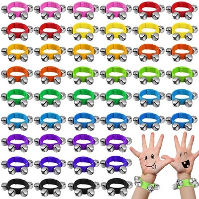 48 Pcs Wrist Jingle Bells, Adjustable Hand Percussion 12 Color