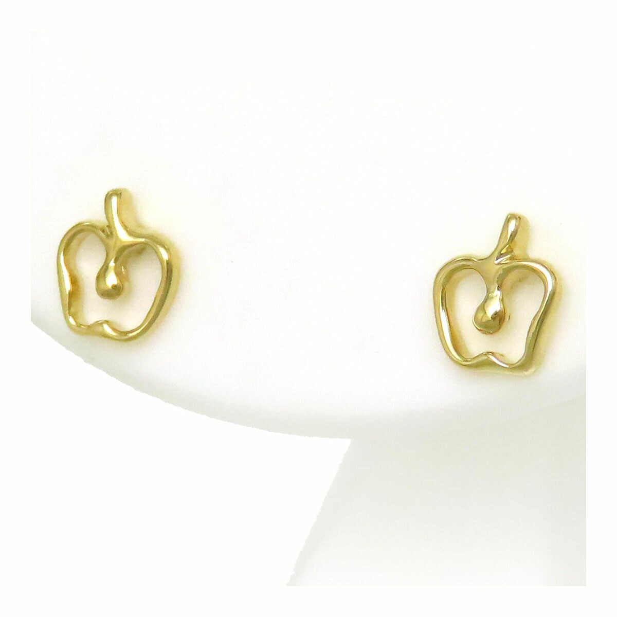 Tiffany 18K Yellow Gold Apple Stud Earrings Preowned Luxury Jewelry