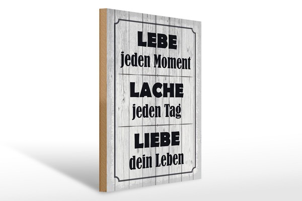 Holzschild Spruch 30X40 Cm Lebe Lache Liebe Dein Leben Deko Schild-image