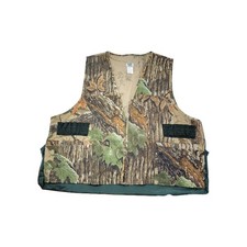 Vintage Ozark Trail Vest Men 2XL Full Zip Hunt Game Pocket Real Tree Nylon Camo
