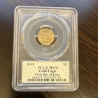 PCGS MS70 U.S. Mint Gold Eagle Coin 2018 1/10 oz Gold Signed by John Mercanti
