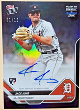 2025 Topps Now Jace Jung RC Auto /10 Black Road To Opening Day A-JJ Tigers 1/10!