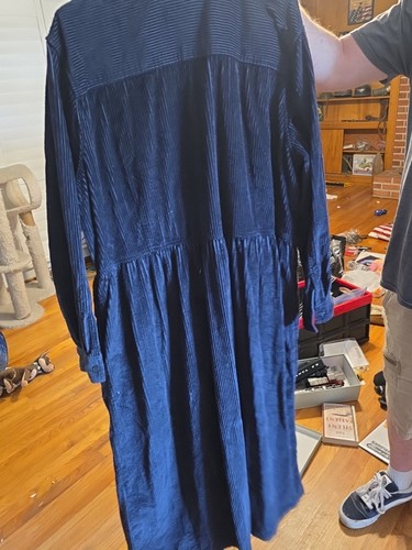 Vintage Eddie Bauer Womens Plus 3X Corduroy Shirt Dress Button Up Long Sleeve - Picture 4 of 4