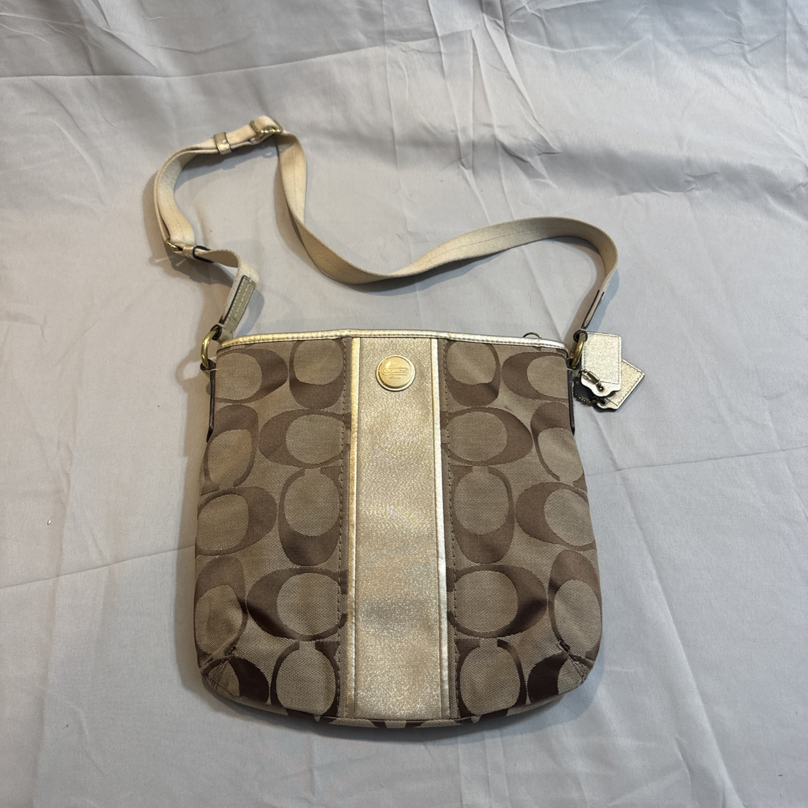 Coach Signature Shoulder Bag with Adjustable Crossbody Strap