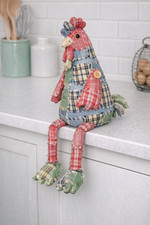 Patchwork Weighted Rooster  - Stone The Crows - Kitchen Decor - 32cm - New